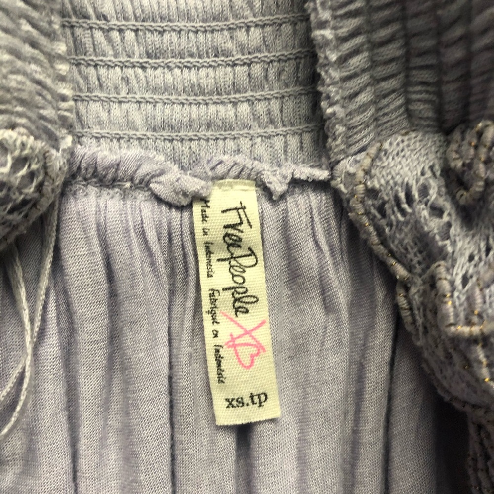 Free People Light Blue Embroidered Boho Handkerchief Skirt - Picture 7 of 8